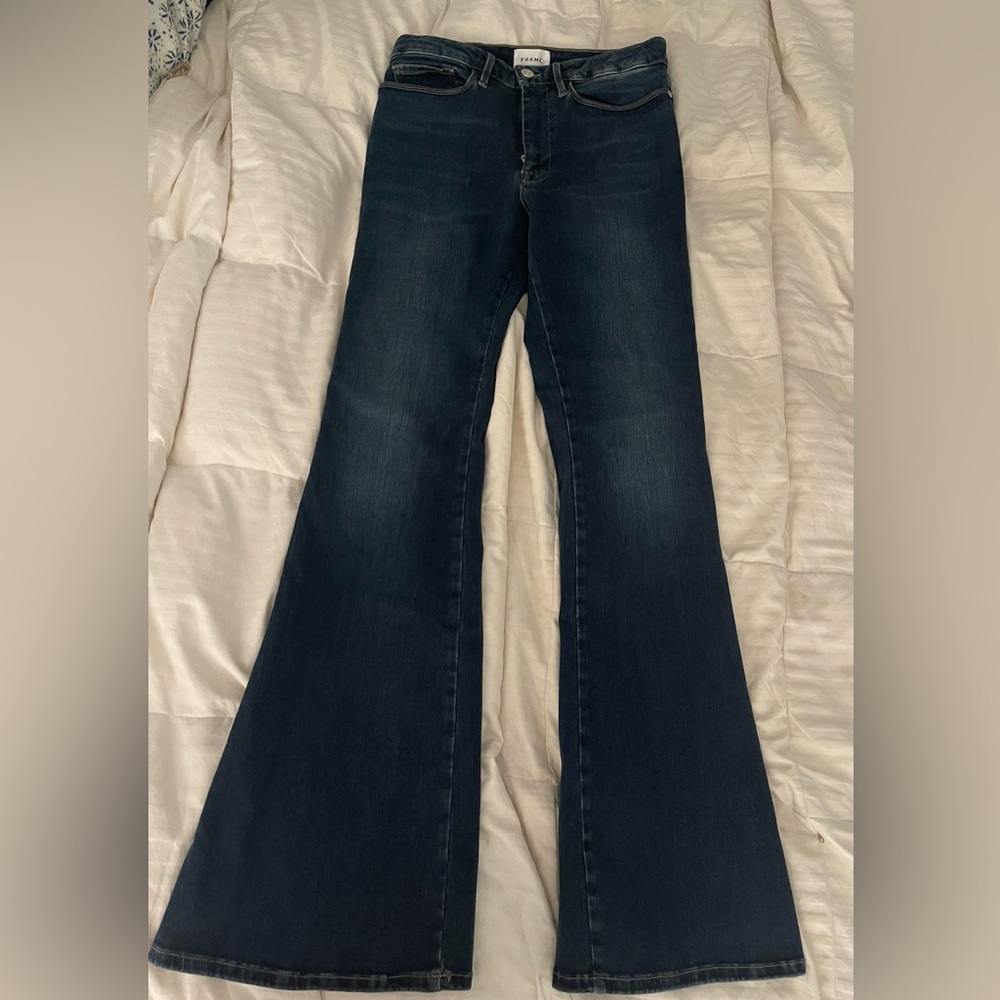 Frame Denim Dark Blue Flare Jeans